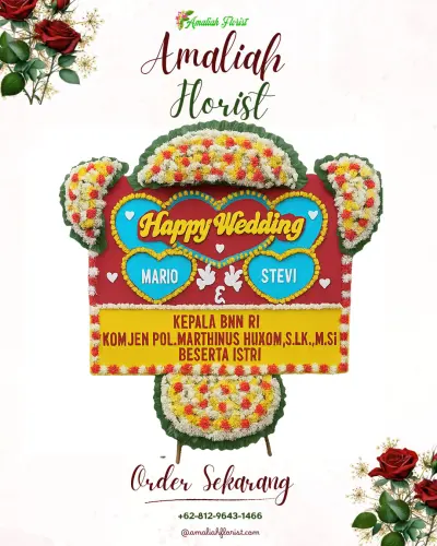 Karangan Papan Bunga Pernikahan di Sinarbentang